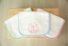Load image into Gallery viewer, Gingham Bib and Burp Cloth Set