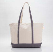 Load image into Gallery viewer, Personalized Canvas Boat Tote Bag | Embroidered Monogram, Zippered