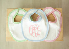 Load image into Gallery viewer, Gingham Bib and Burp Cloth Set
