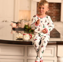 Load image into Gallery viewer, Christmas on the Farm Butt Flap Pajamas with name for kids