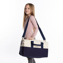 Load image into Gallery viewer, Navy Kids Weekender Bag