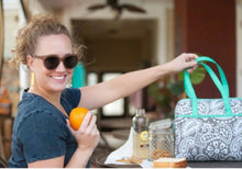 Load image into Gallery viewer, Grey Paisley Cooler Tote