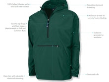 Load image into Gallery viewer, Monogrammed Rain Jacket | Quarter Zip Rain Coat | Pack N Go Rain Jacket