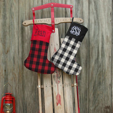 Load image into Gallery viewer, Personalized Buffalo Check Christmas Stocking