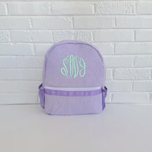Load image into Gallery viewer, Monogrammed Seersucker Toddler Preschool Backpack
