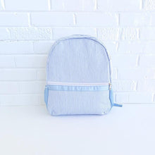 Load image into Gallery viewer, Monogrammed Seersucker Backpack