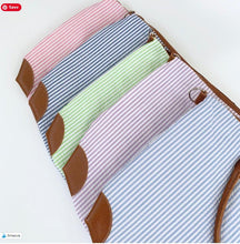 Load image into Gallery viewer, Personalized Seersucker Weekender Travel Bag