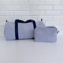 Load image into Gallery viewer, Monogrammed Seersucker Cosmetic bag