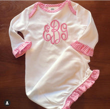 Load image into Gallery viewer, Personalized Infant Ruffle Trim Gown