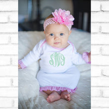 Load image into Gallery viewer, Personalized Infant Ruffle Trim Gown