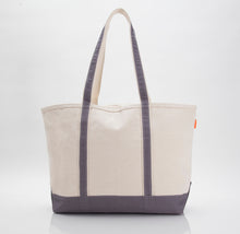 Load image into Gallery viewer, Personalized Canvas Tote Bag for Women | Extra Large Size 24 oz | Embroidered Monogram | Beach