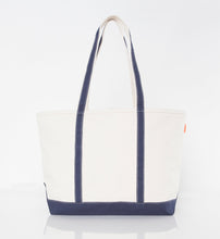 Load image into Gallery viewer, Personalized Canvas Tote Bag for Women | Extra Large Size 24 oz | Embroidered Monogram | Beach