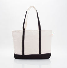 Load image into Gallery viewer, Personalized Canvas Tote Bag for Women | Extra Large Size 24 oz | Embroidered Monogram | Beach