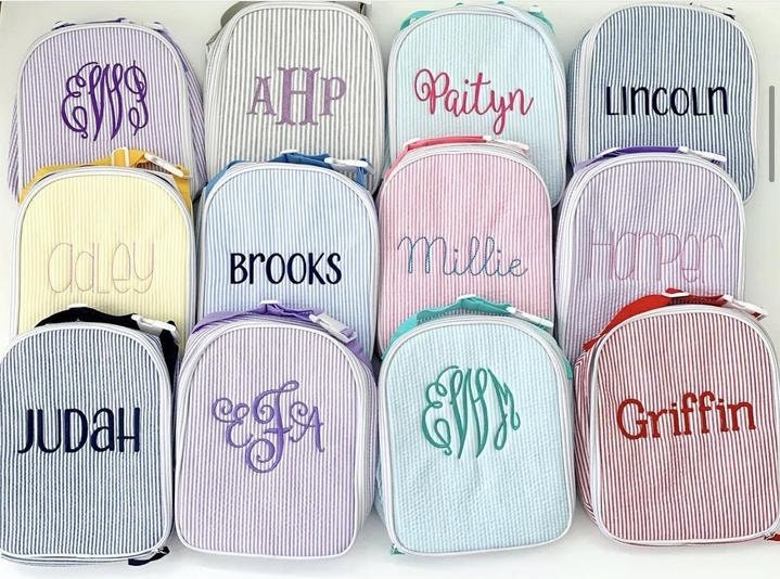 Seersucker lunch bags