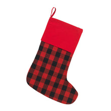 Load image into Gallery viewer, Buffalo Check Christmas Stocking
