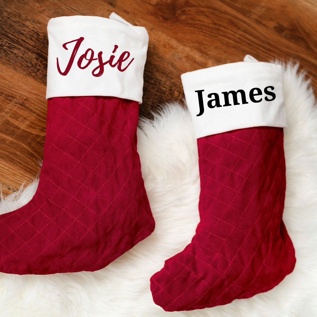 Personalized Red Velvet Christmas Stocking | Monogrammed Stocking