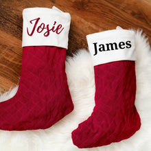 Load image into Gallery viewer, Personalized Red Velvet Christmas Stocking | Monogrammed Stocking
