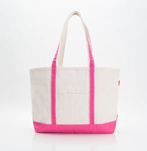 Load image into Gallery viewer, Personalized Canvas Boat Tote Bag | Embroidered Monogram, Zippered
