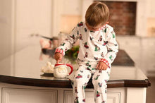 Load image into Gallery viewer, Christmas on the Farm Butt Flap Pajamas with name for kids
