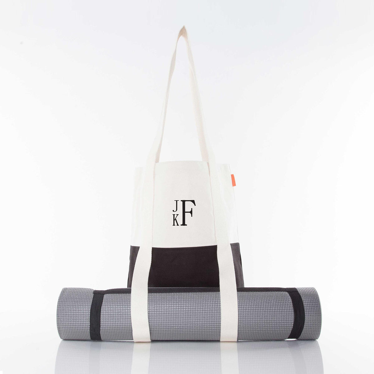 Monogrammed Canvas Yoga Tote Bag | Personalized Sports Bag