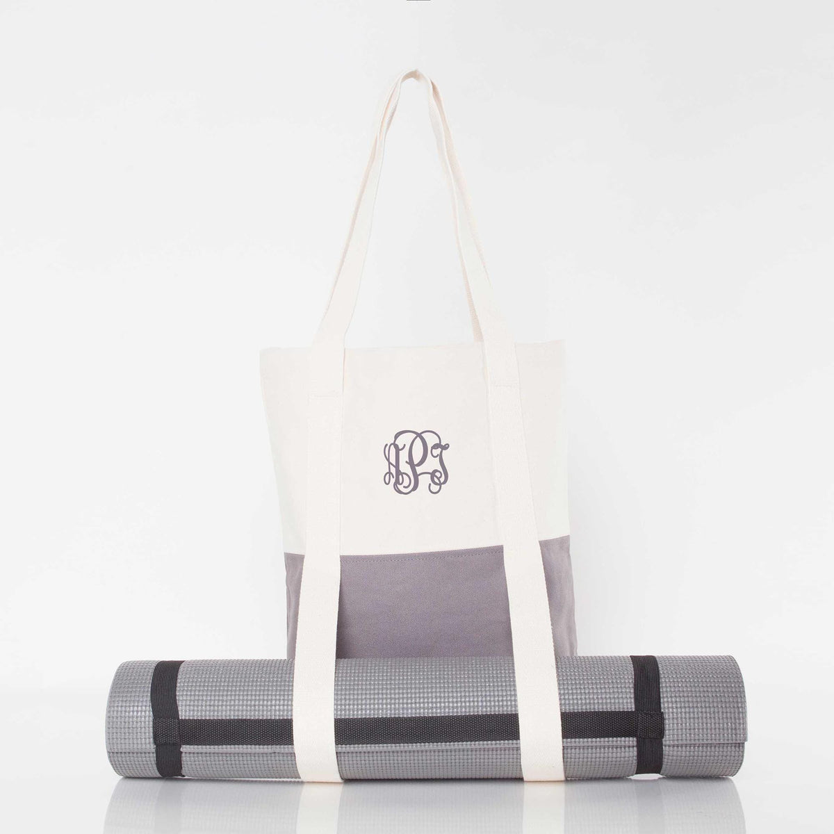 Monogrammed Canvas Yoga Tote Bag | Personalized Sports Bag