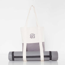 Load image into Gallery viewer, Monogrammed Canvas Yoga Tote Bag | Personalized Sports Bag
