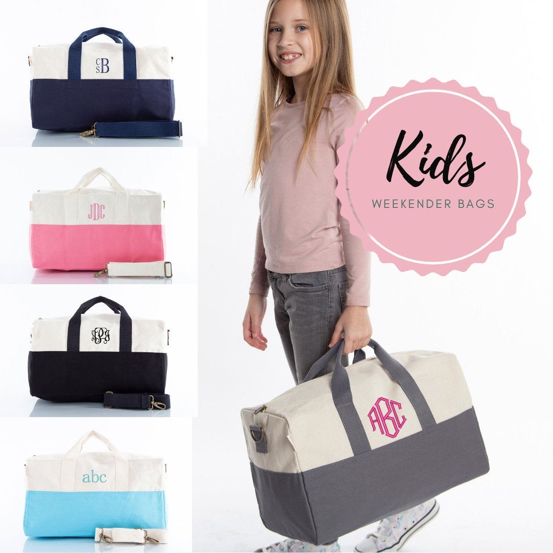 Personalized Kids Duffle Bag, Overnight Bag For Girls, Bags Boys,  Monogrammed Weekender Canvas Duffel Orlando - Yahoo Shopping