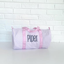 Load image into Gallery viewer, Pink Seersucker Duffle Bag
