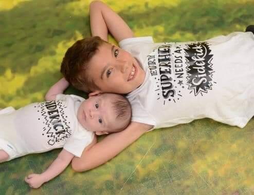 Superhero and sidekick sibling shirts