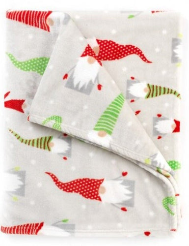 Personalized Christmas Blanket | Monogrammed Gnome Throw Blanket | Personalized Blanket for Adults or Kids