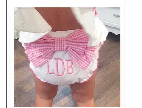 Personalized Diaper Cover with Bow